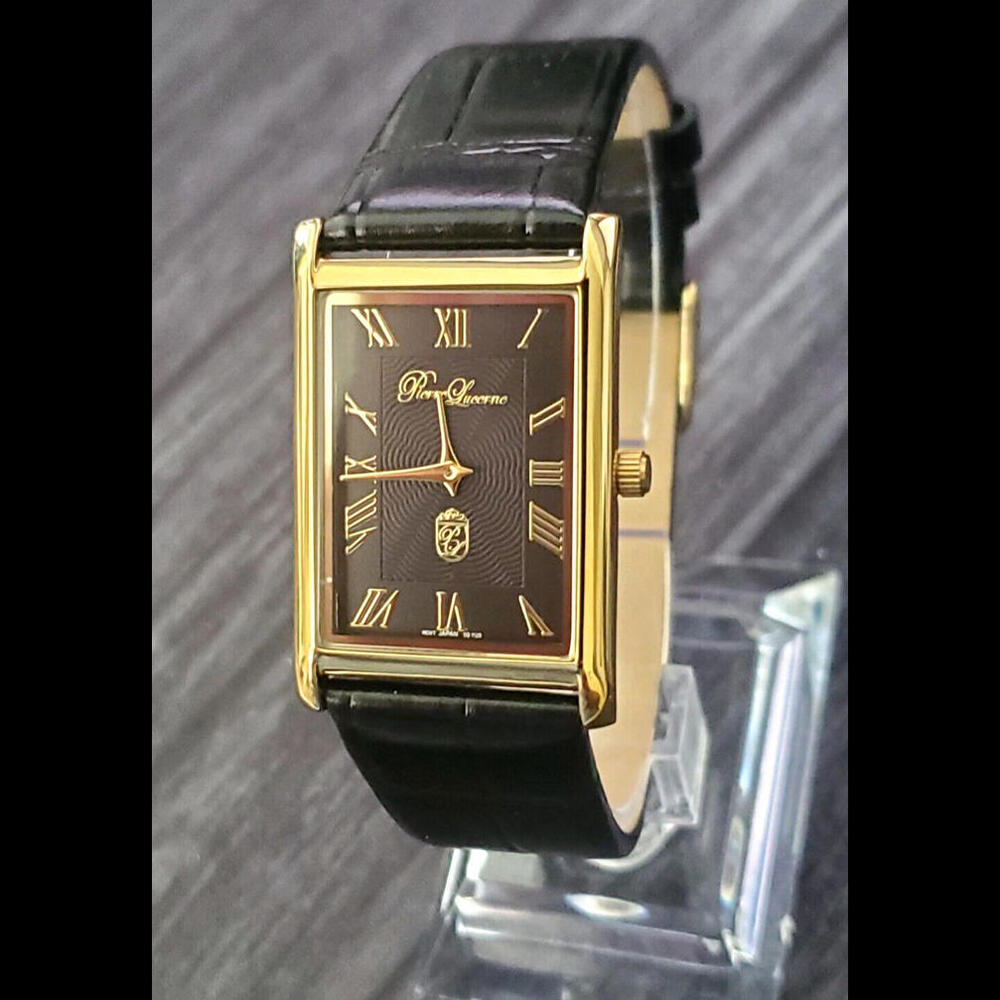 Authentic Pierre Lucerne Seiko Y120 SQ Mensβ Tank Dress Watch
